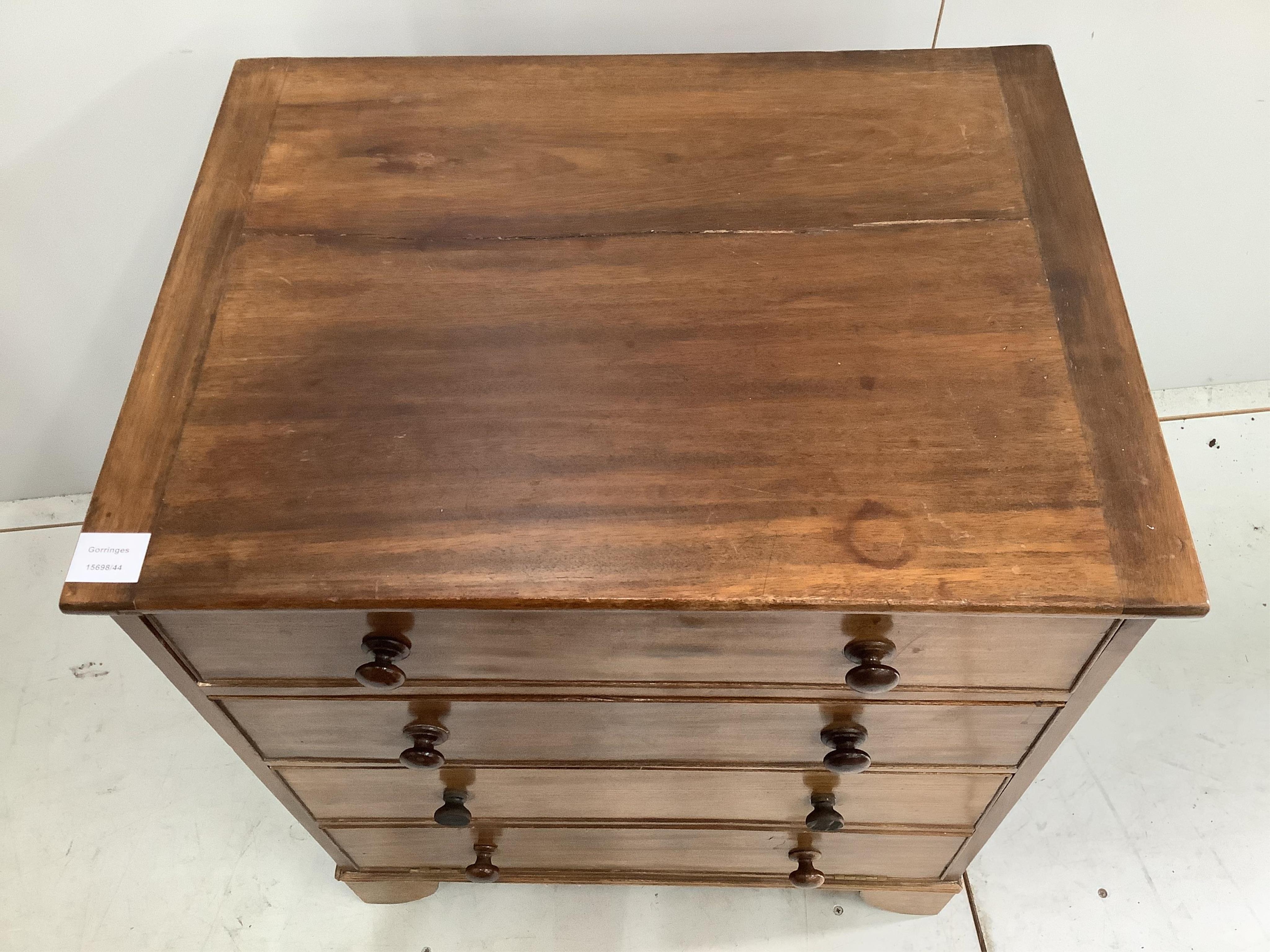 A Victorian mahogany commode, width 63cm, height 73cm. Condition - adapted, fair